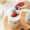 Double-layer Yogurt Parfait Cups with Spoon Fork Food-grade PP Breakfast Cup  Outdoors Activities