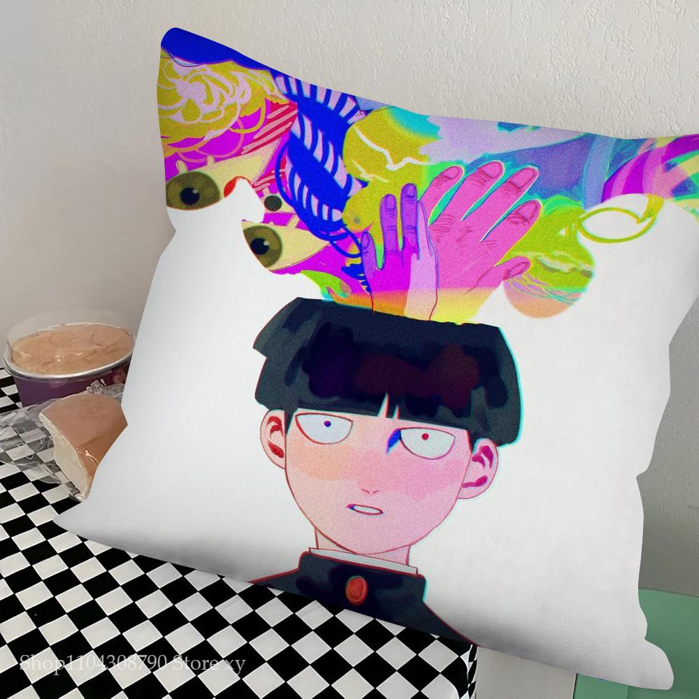 Anime Mob Psycho 100 Pillow Case Square Pillow Bedroom Sofa Leisure Comfort Cushion Car Living Room Home Decoration