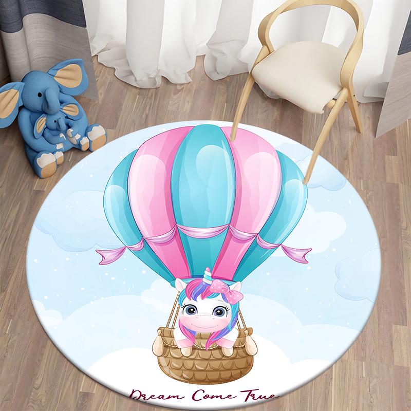 Unicorn Kids Rugs for Living Room Rugs Kids Animal Rugs Kids Games Round Rugs In Kids Room Home Decor Floor Mats