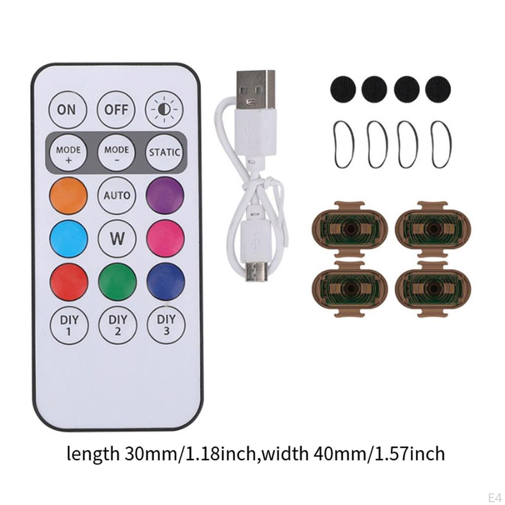 4Pcs LED Aircraft Strobe Lights Emergency Warning for Motorcycle