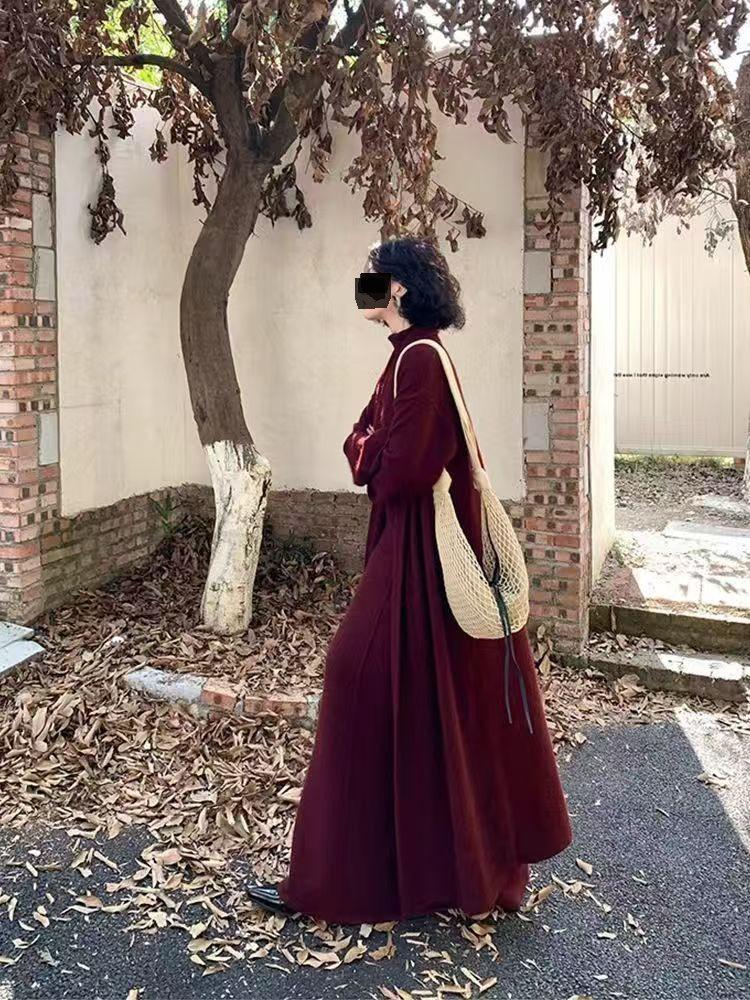 Hochgeschlossenes ärmelloses Strickkleid & Mantel Cardigan Zweiteiler-Set