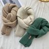 Winter Scarf Windproof Solid Color Soft Thick Knitting Keep Warm Cozy Unisex Korean Style Men Scarf for Outdoor