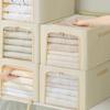 Clothes Storage Bins, Large Storage Bags With Zipper, Transparent Window, Metal Frame, Handle Foldable Closet Sweaters Organizers For Bed Sheets