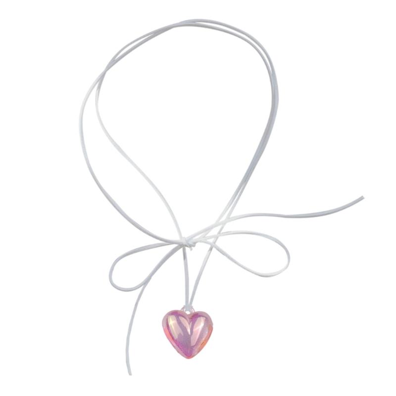 Heart Pendant Necklace Adjustable Chain Necklaces Eye-Catching Heart Pendant Neck Jewelry Great for All Ages Individuals L
