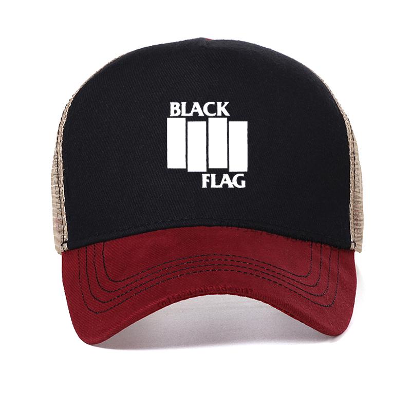 

Black Flag Dad hat Unisex Punk Rock Band Unisex Baseball cap Summer Mesh breathable trucker hat Women adjustable Snapback hats Adjustable