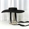 Europe, America Autumn and Winter New Fashion Light Flat Top Big Brim Wool Top Hat Catwalk Concave Stage Big Edge Felt Hat