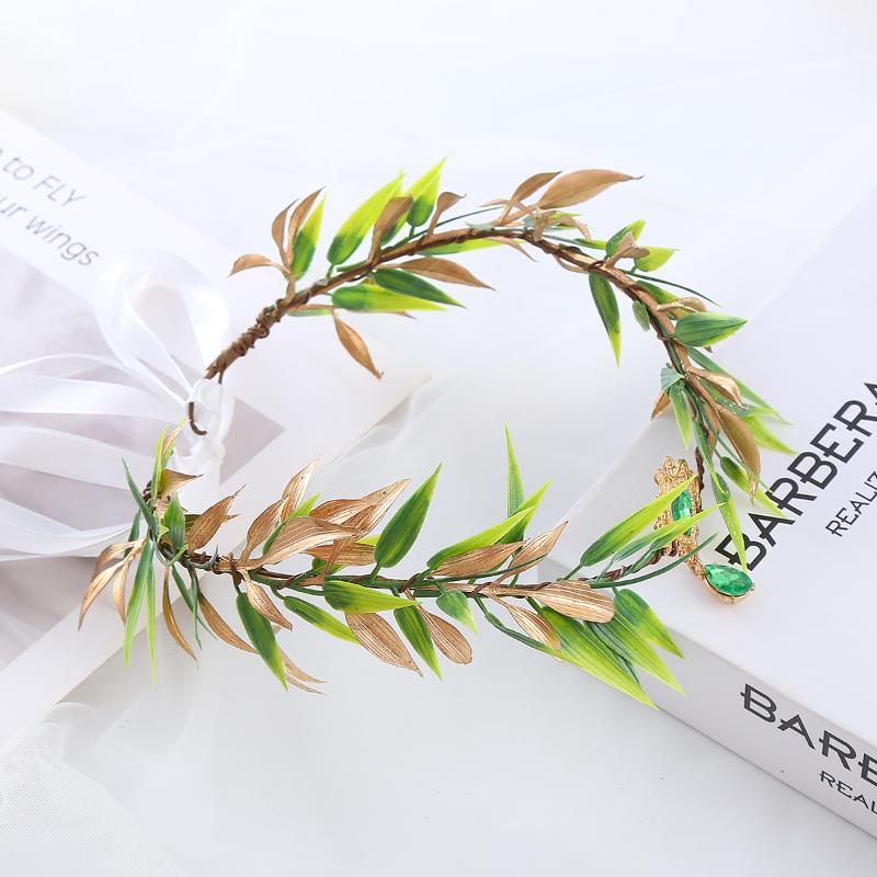 Simulate Tree Leaves Fairy Headband Handmade Elf Princess Headpiece Forest Wedding Flower Crown For Women Girls