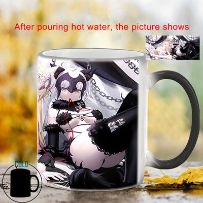 Descoloração Café Copo Criativo Camisola Beleza Sensível Ao Calor Copo BSKT- 163 Mudança De Cor Caneca Anime Cerâmica Canecas De Café