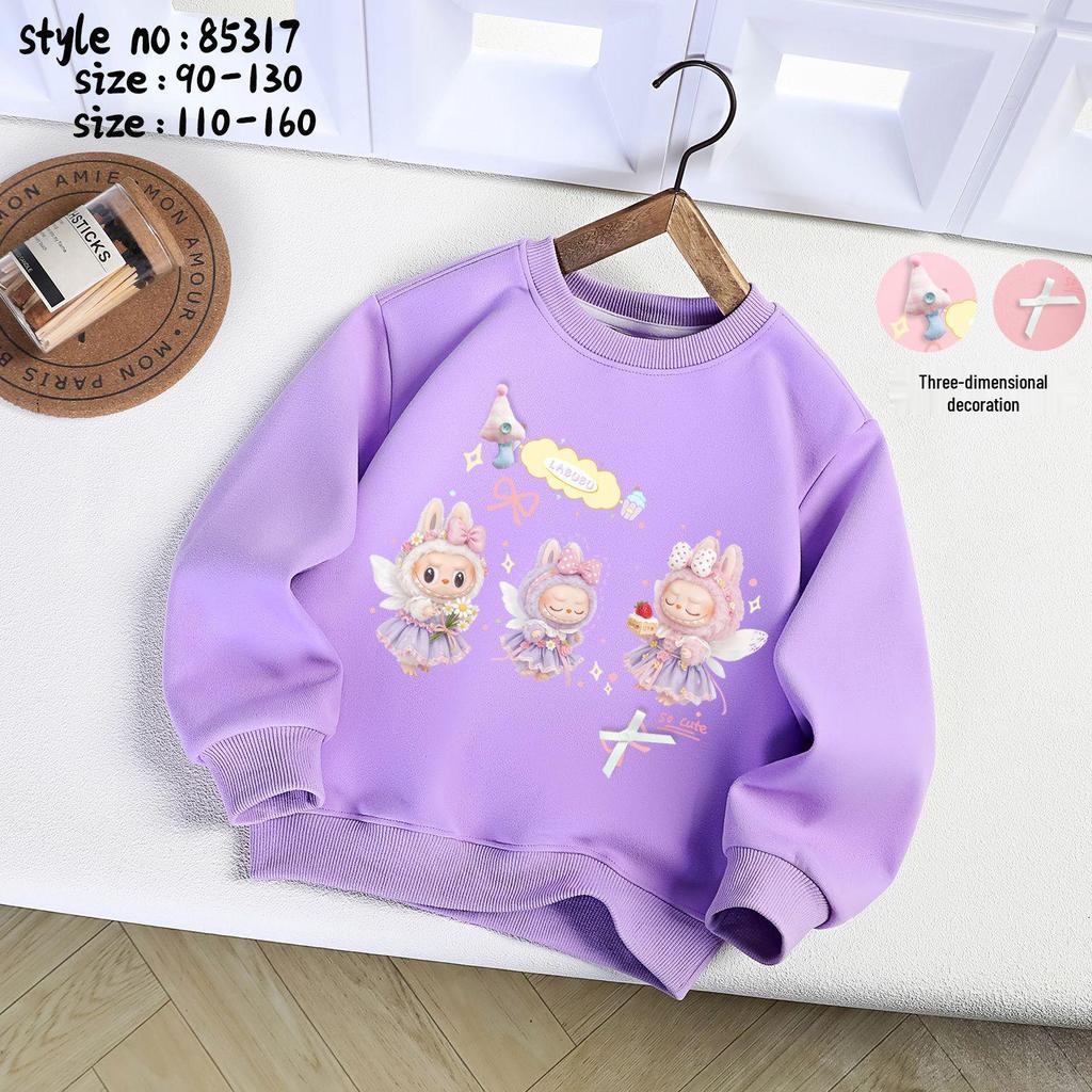 Lalabu Mädchen 2025 Cartoon Prinzessin Sweatshirt - Langarm Koreanischer Stil für Kleine & Mittlere Kinder