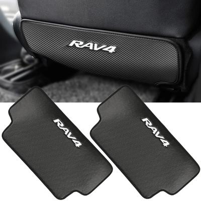 Kayafar Schmutzfänger für Toyota RAV4 RAV4 Sitzlehne Rücksitz Flecken Kicken RAV4 Innenraum Maßgeschneiderte Sitze Einfache Carbonfaser-Optik (50er-Serie), Matten,