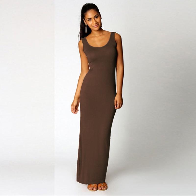 Elegante Abito Maxi Bodycon Senza Maniche da Donna per Spiaggia Casual e Uso Quotidiano
