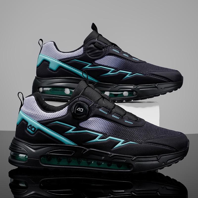 New Men's Shoes Autumn Breathable Button Rotating Convenient Mesh Sports Outdoor Sports Leisure Running and Hiking Shoes