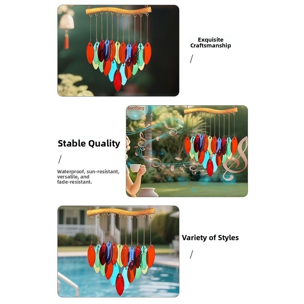 Shell Colored Glass Wind Chime Creative Light Collection Pendant Home Decor Sun Catcher  Courtyard