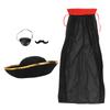 Black Pirate Costumes Cape Hat Eye Patch Beard Pirate Accessories for Halloween Party