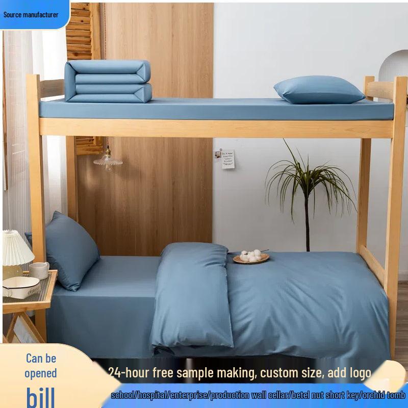 Solid Color Cotton Duvet Cover Set - 3 Piece Bedding for Bunk or Dorm Beds with Pillowcases