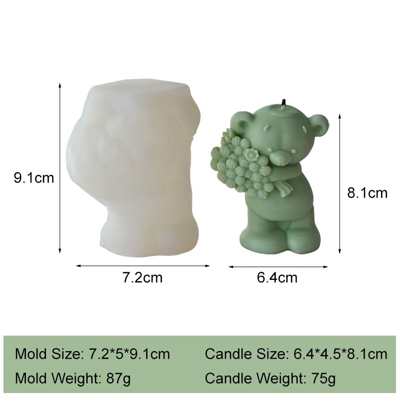 

DIY Cute Bears Panda Bunny Form Silicone Mold Handmade Valentine s Day Gifts Aroma Candle Gypsum Mold Candle Making Supplies