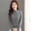 Women's Cable Knit Half-High Collar Pullover Sweater