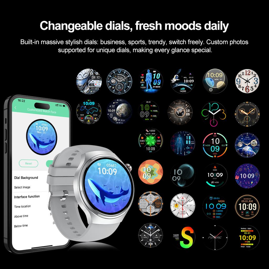 New Smartwatch Men GPS Tracker 150+ Sport Modes Waterproof Watch 1.53-inch Heart Rate Bluetooth Call Smartwatch Watch 4 PRO