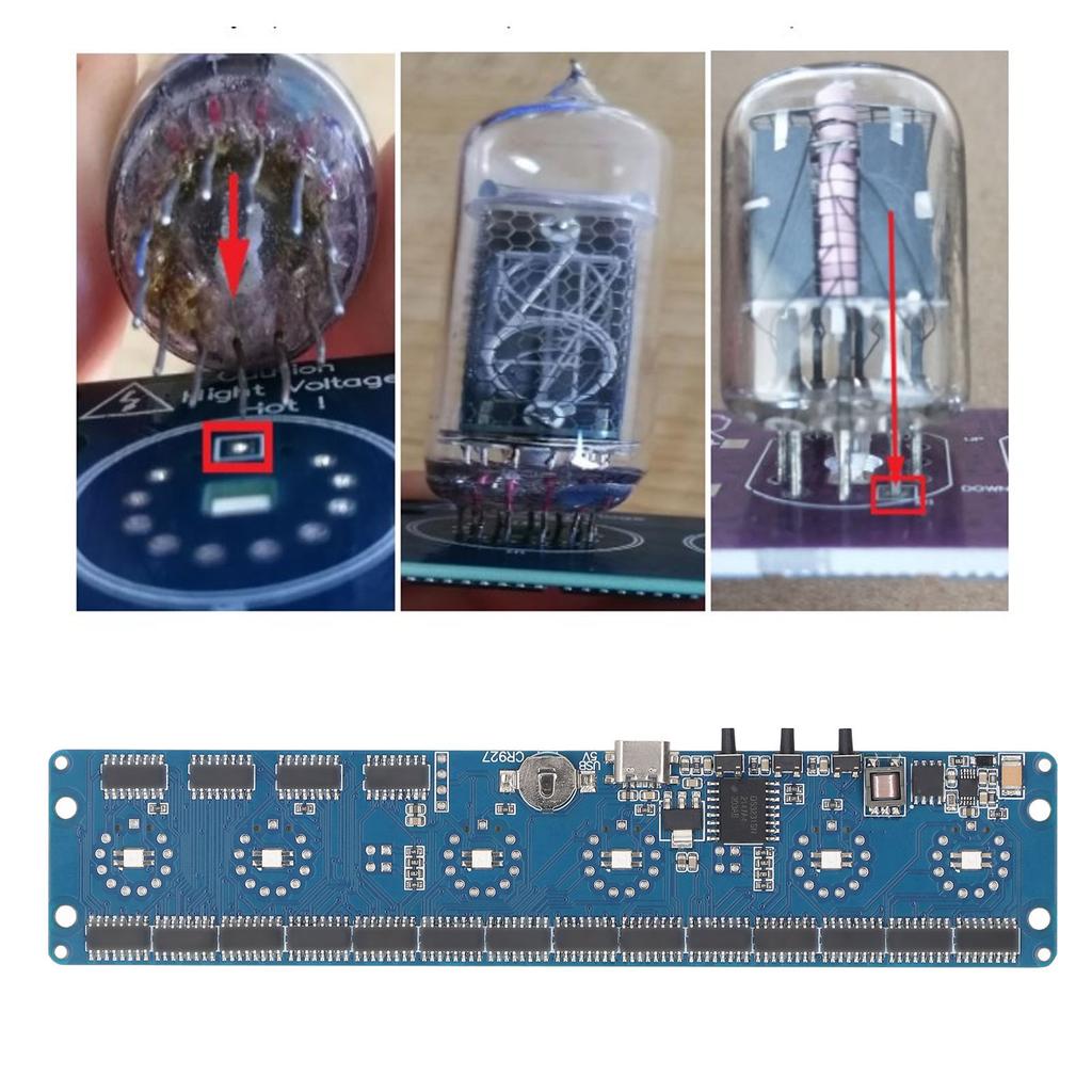 PhotoGlow Tube Watch Module, 6 Bit In12 In14 Nixie Tube Digital LED 24H Display Circuit Diagram, Supports 12 24 Hours Mode