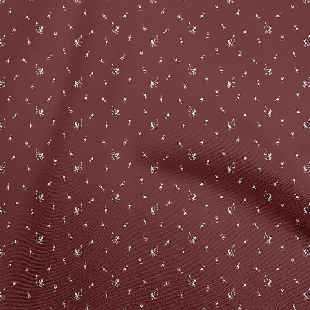 oneOone Cotton Flex Black Fabric Wine Dress Material Fabric Print Fabric By The Yard 40 Inch
