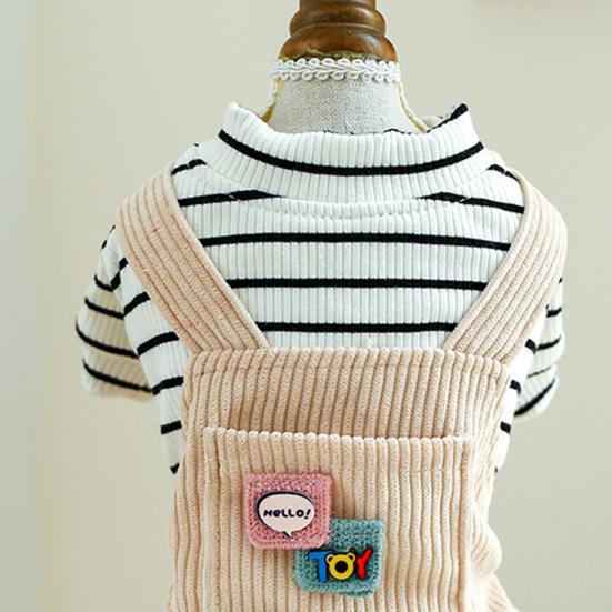 Dog Overalls with Pocket Non-sticky Hair Pullover Puppy Warm Four-legged Clothes Puppy Costume