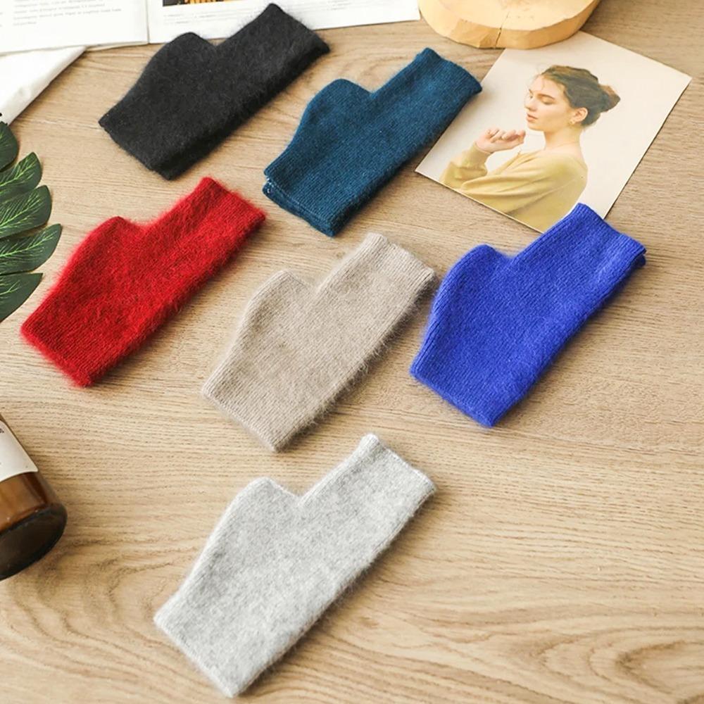 Wool Knitted Wool Glove Exposed Finger Wrist Gloves Protable Warm Gloves Autumn