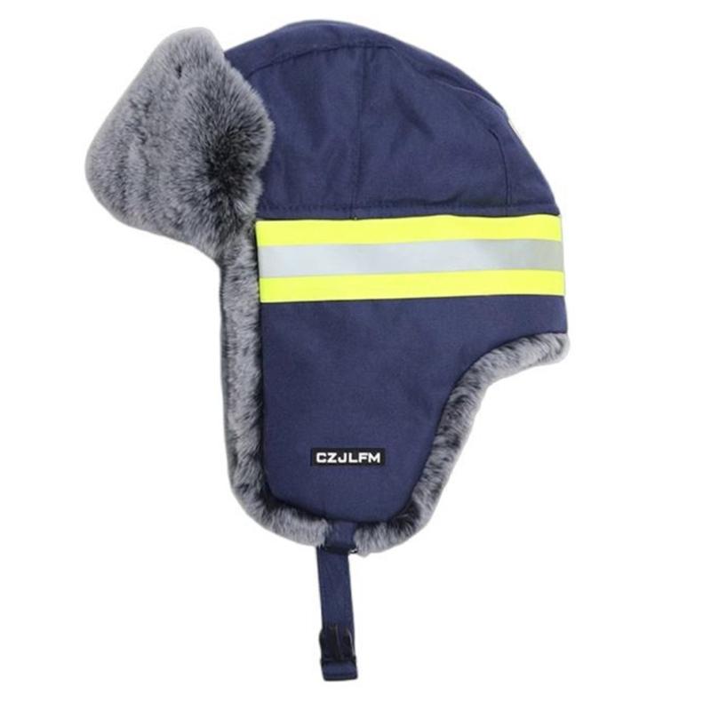 Reflektierende Winter-Trappermütze zum Radfahren Hohe Sichtbarkeit Warm Thermisch Fellige Ohrenklappen Mützen mit Abnehmbarer Brille