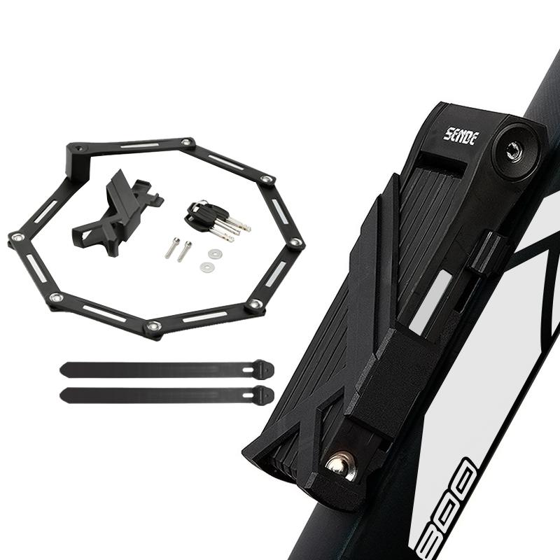 SENDE Bike Accessories Motorcycle Electric Bike Folding Lock Bicycle Anti-theft Lock Mountain Bike Lock Bicycle Folding lock чёрный