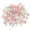 80Pcs Craft Buttons Sturdy Wood Bunny Style Assorted Colors Smoothing Light Wooden Buttons for Sewing DIY Decoration