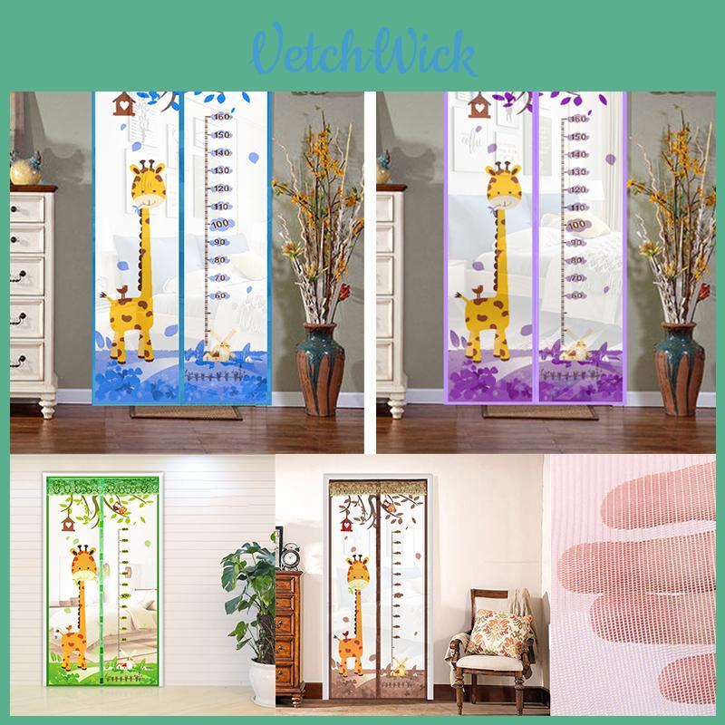 Curtain Mosquito Anti Net Magnetic Door Cartoon Pattern Automatically Shut Mesh