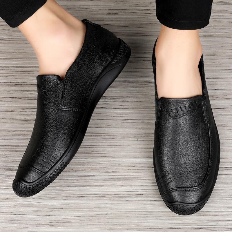 New Men Loafers Fashion Genuine Leather Casual Flat Slip - On Driving Footwear Boat Shoes Comfortable Lazy Male Shoes