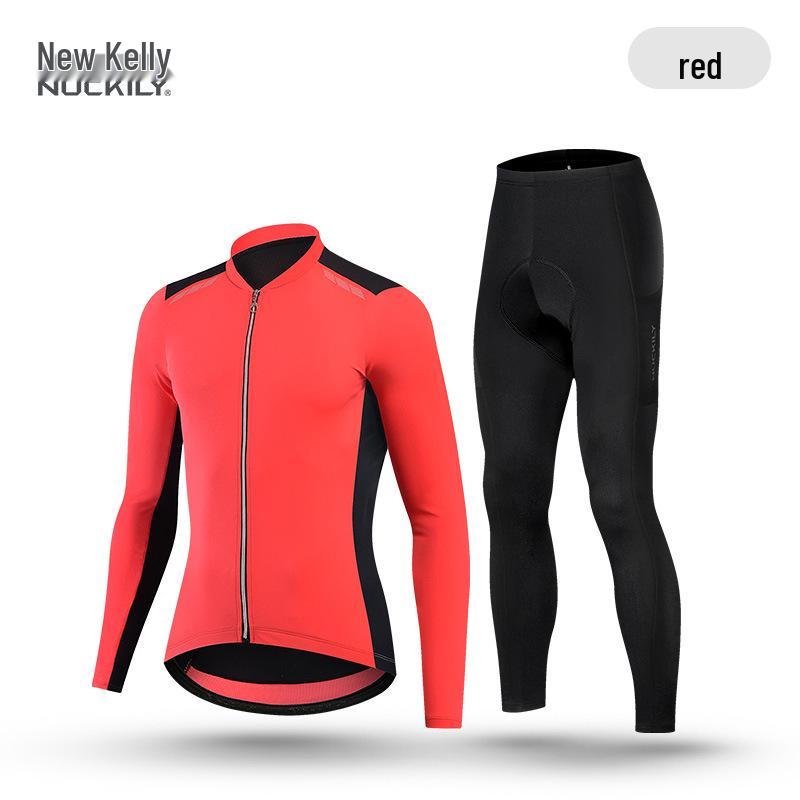 

Nuckily Men s Long Sleeve Cycling Jersey & Long Pants Set for Spring/Summer Extra Large