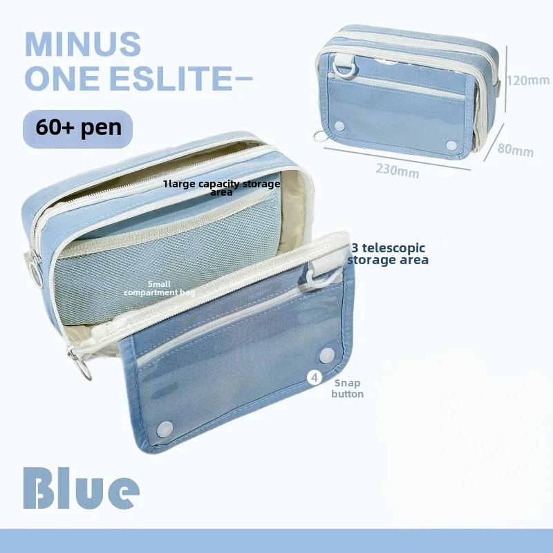 

Корейский INS Прозрачный Многофункциональный Складной Чехол Для Ручек Простой Многослойный Пенал Для Канцелярских Принадлежностей Для Студентов Назад В Школу Принадлежностей синий