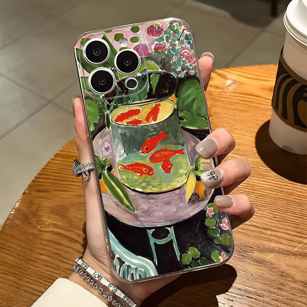 Matisse Art Painting Phone Case For Iphone 15 Pro Max 14 Plus 11 12 Mini 13 Pro 7 8 X XR XS SE Transparent Back Cover