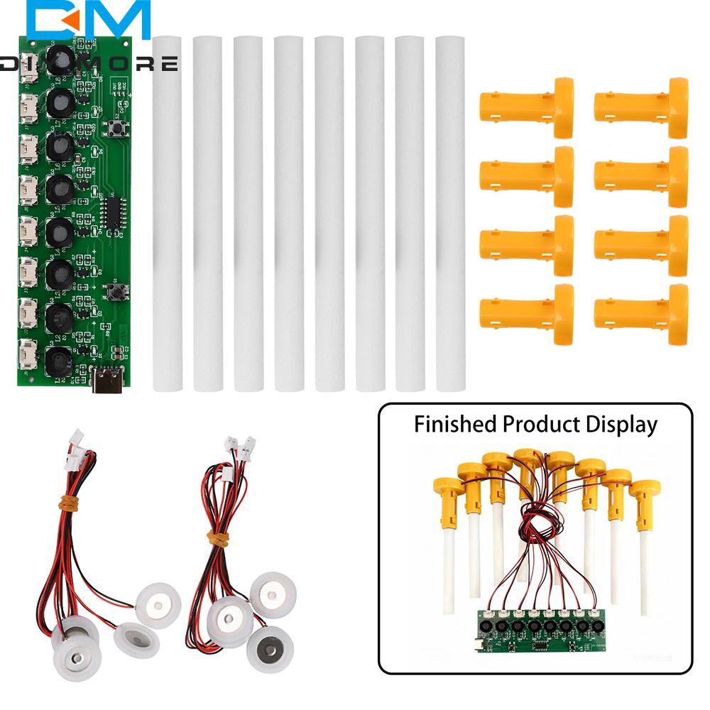 DC 5V 8-hulls Ultrasonisk Forstøvermodul Type-C 108kHz Tåkemaker Driverkort 1,2 mm FR-4 for Luftfukter Aromaterapi