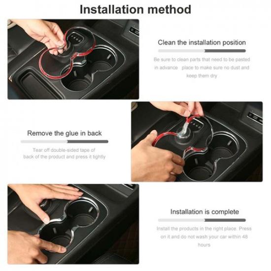 Chrome Interior Gear Shift Cup Holder Cover Trim Ring For Dodge Durango 2011+