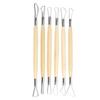 6Pcs Double Ended Wax Carving Clay Sculpting Tools Set Pottery Modelling Shaping Craft Kit, Wooden Handle, Exquisite and Small, Multifunctional, Ideal