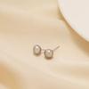 Natural Freshwater Pearl Sterling Silver Stud Earrings - Women's Simple and Versatile Jewelry