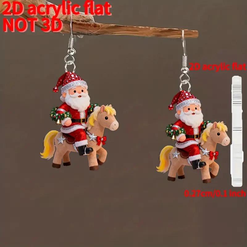 Santa Claus & Christmas Tree Acrylic Earrings