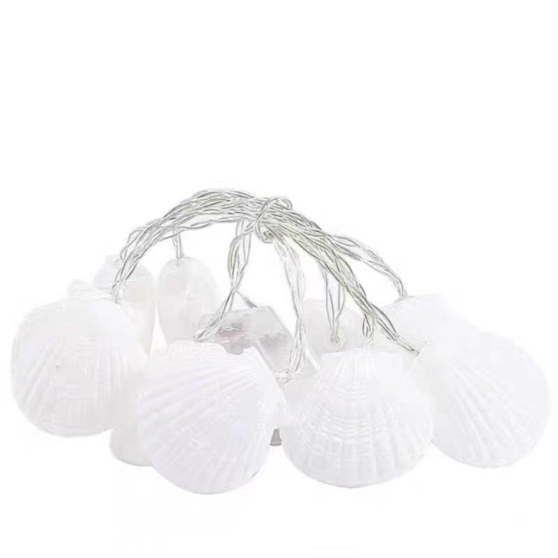 LED Ocean Shell Lights String Battery Operated Fairy Lights Seahorse Starfish Theme Bedroom Living Room Wedding Party Decorative