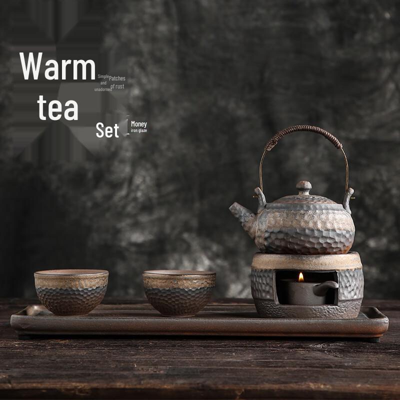 

Handmade Hammered Ceramic Kung Fu Tea Set Lifting Beam Pot Warm Tea Set