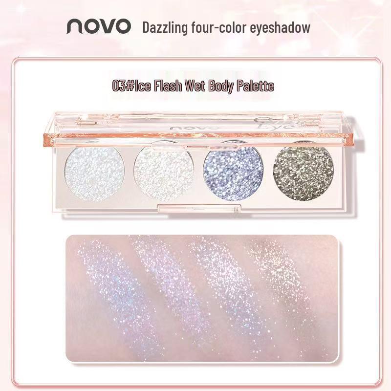 Blendende Farb-Smoky-Lidschattenpalette - Vierfarbig schimmernder Glanz