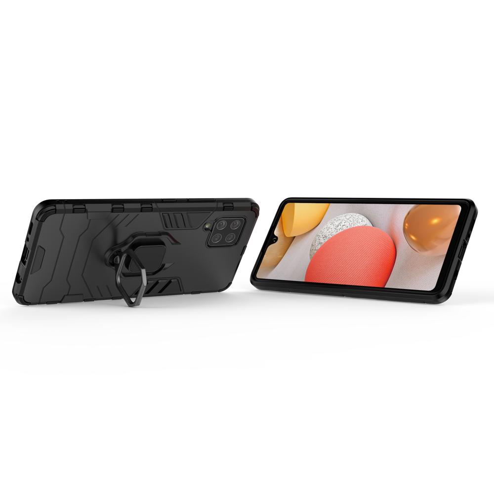 Hybrid Armor Protective Case with Magnetic Mount for Samsung Galaxy A42 5G - Black