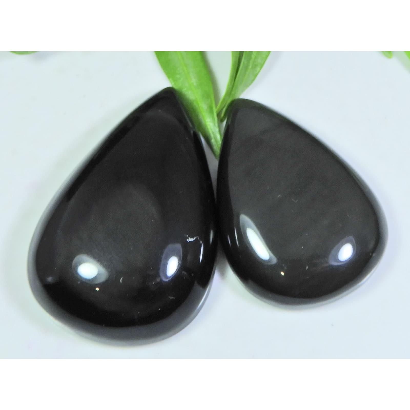

2 шт. 174 карата. Натуральный Радужный Обсидиан Кабошон Груша Драгоценный камень 28X40-31X47ММ A-123