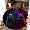 Fashion Decor Game Controller Print Round Carpet for Living Room Bedroom Table and Chair Sofa Home Decor Area Rug Luxury Gift