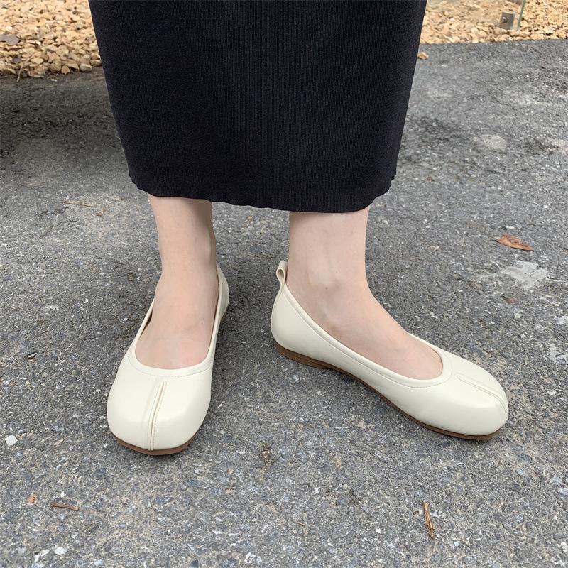 

Поддельный подпальцевый туфли-лодочки на плоской подошве женские весенние туфли на одной педали с мягкой подошвой женские туфли Doudou 39 абрикосовый