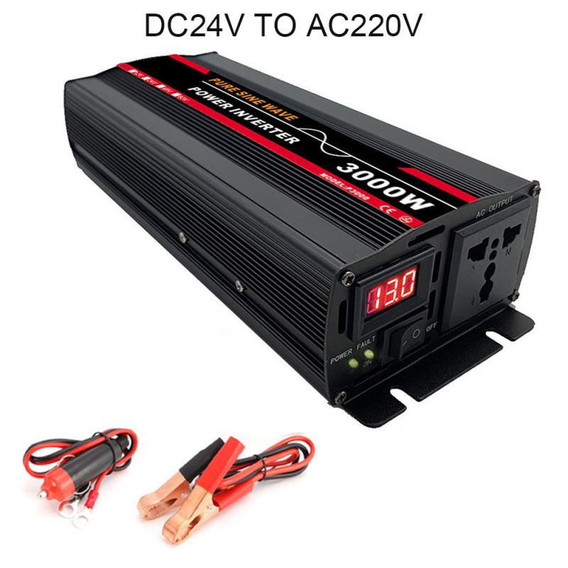Pure Sine Wave Inverter 1000W 1600W 2000W DC 12V 220V 50Hz Power Inverter EU plug Home Car Converter Solar Energy