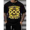 European Sizes Black T-Shirt | Everything God Does Faith Comfort, Casual Sportswear, Crew Neck, Regular Fit, Ideal for All Seasons