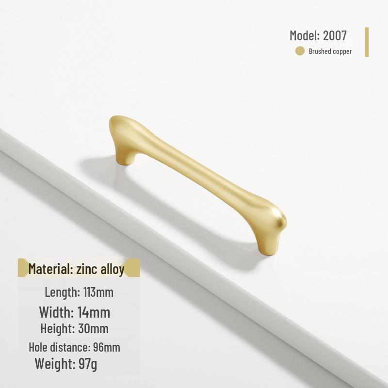 French Modern Gold Zinc Alloy Cabinet Handle