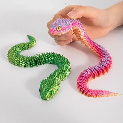 30Cm 3D Baskılı Yılan Heykelciği 3D Baskılı Hayvanlar Masa Aksesuarları Oda Dekoru Ofis Masası Komik Yılan Yıl Süsü
